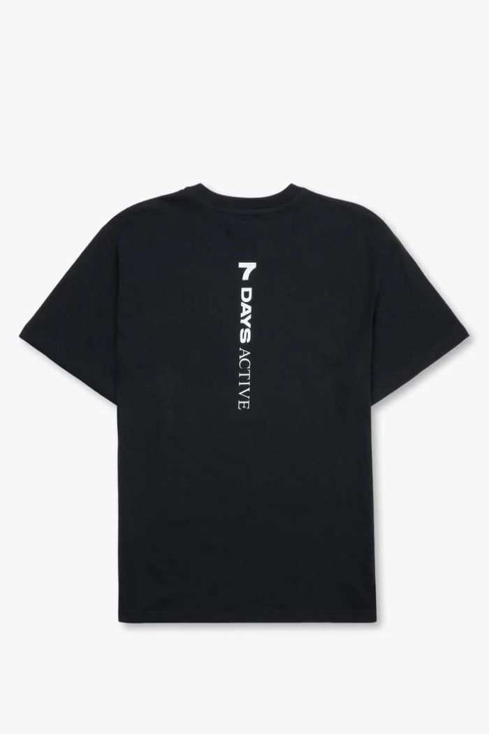 7 Days Active, Organic Regular logo Tee, Black